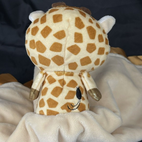 Hallmark Itty Bittys Giraffe Baby Lovey Security Blanket Copper Satin Noah's Ark - Picture 3 of 7
